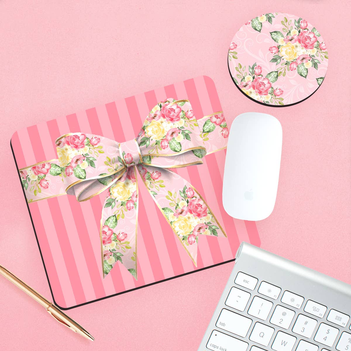Fancy Floral Bow Desk Set