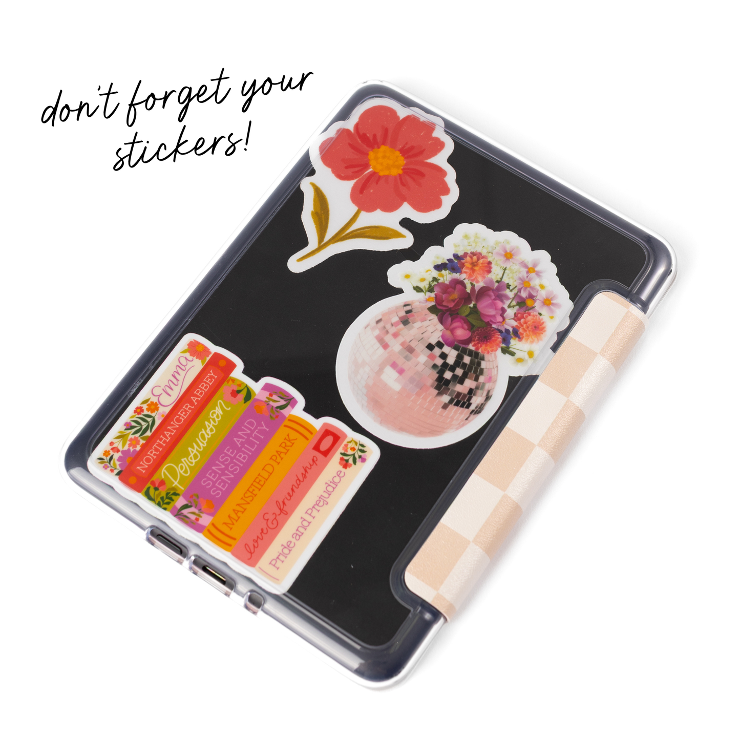 Latte Checker Clear Back Kindle Case | Bookish & Reading