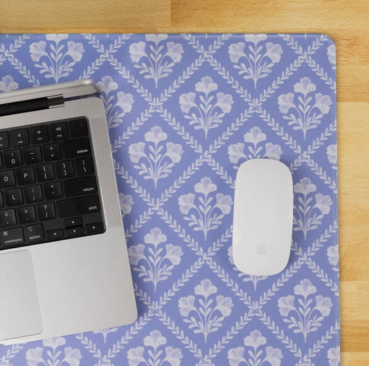 Light blue floral Desk pad