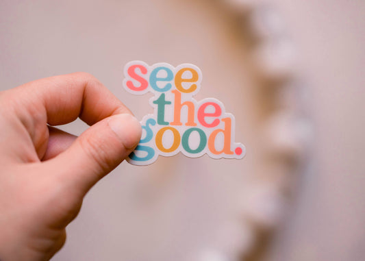 See The Good Mini Vinyl Sticker, 2x2 in