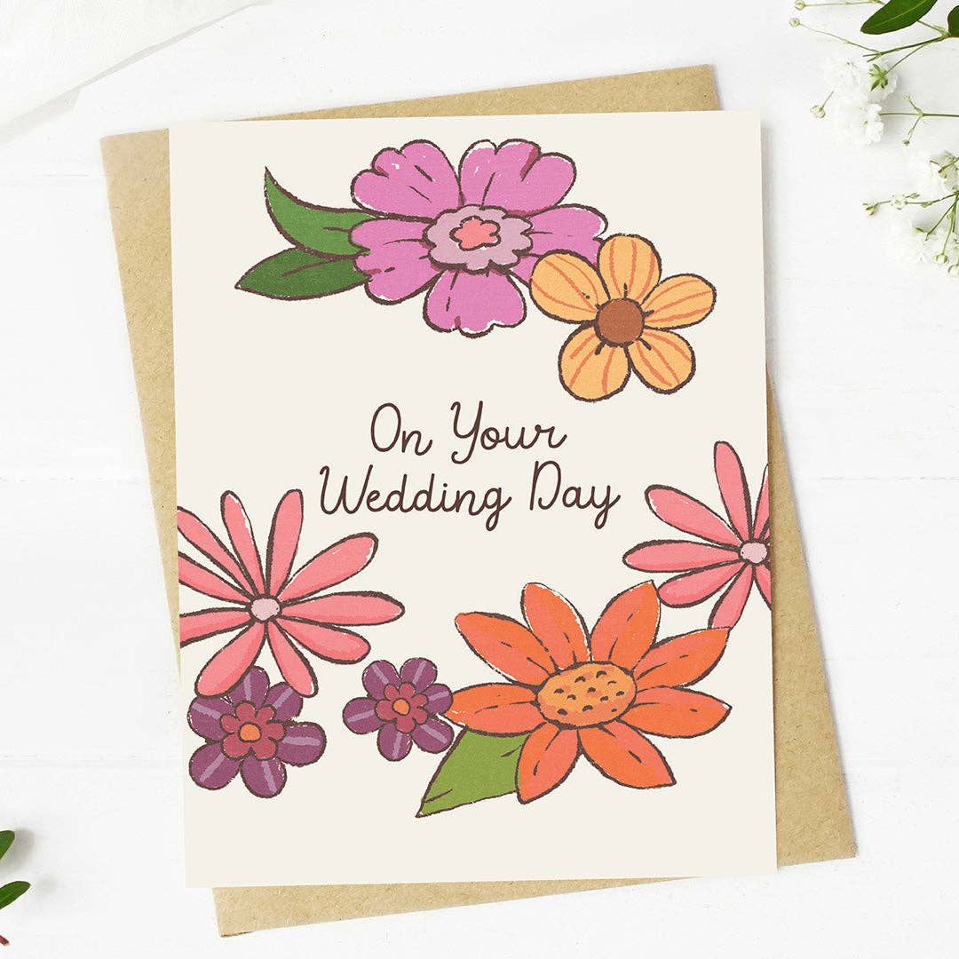 "On your wedding day" Floral Wedding Card
