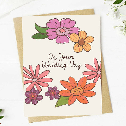 "On your wedding day" Floral Wedding Card